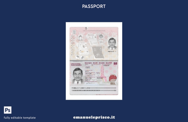 modello presente di passaporto belga in stile verificato 1